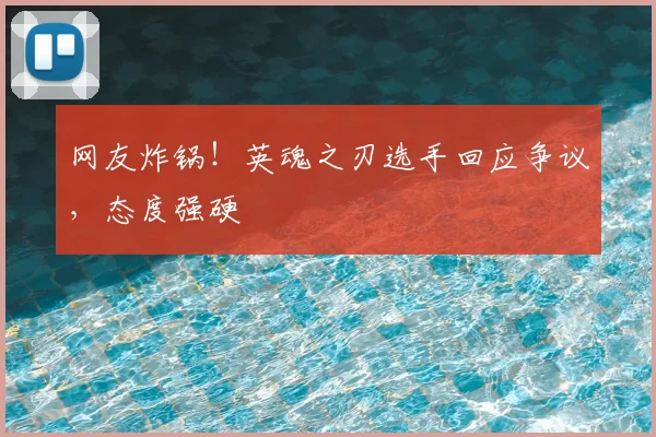 网友炸锅！英魂之刃选手回应争议，态度强硬